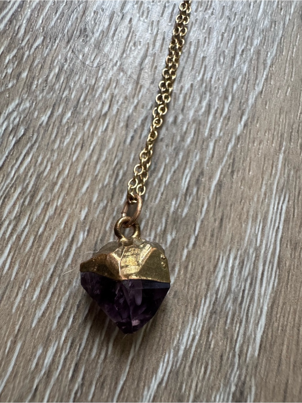 Purple crystal pendant necklace